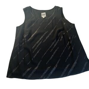 R & M Richards Sparkle Tank Top Women's 16W‎ Sleeveless Glitter Evening Blouse
